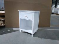 Elegant 26.77" White Wooden Nightstand with Drawer and Shelf