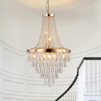 Elegant 6-Light Hanging Light Fixture Tiered Design for Dining Room, Living Room