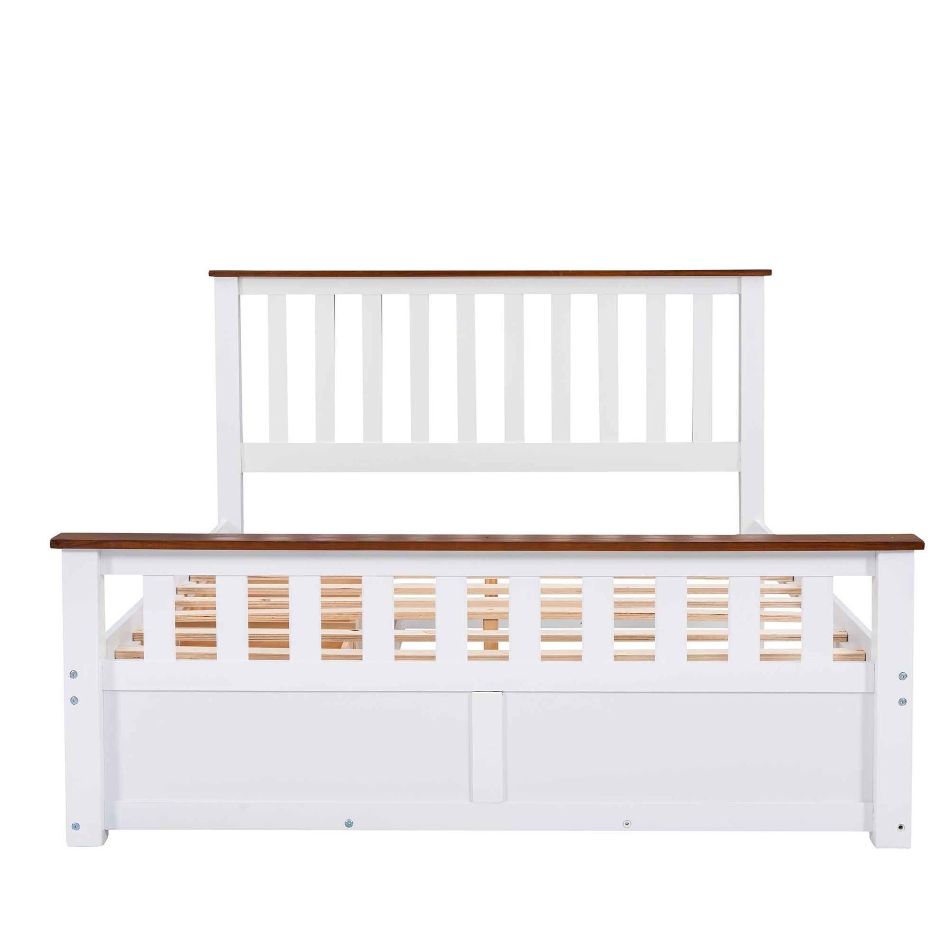 Classic Wood Twin Size Daybed with Trundle, White