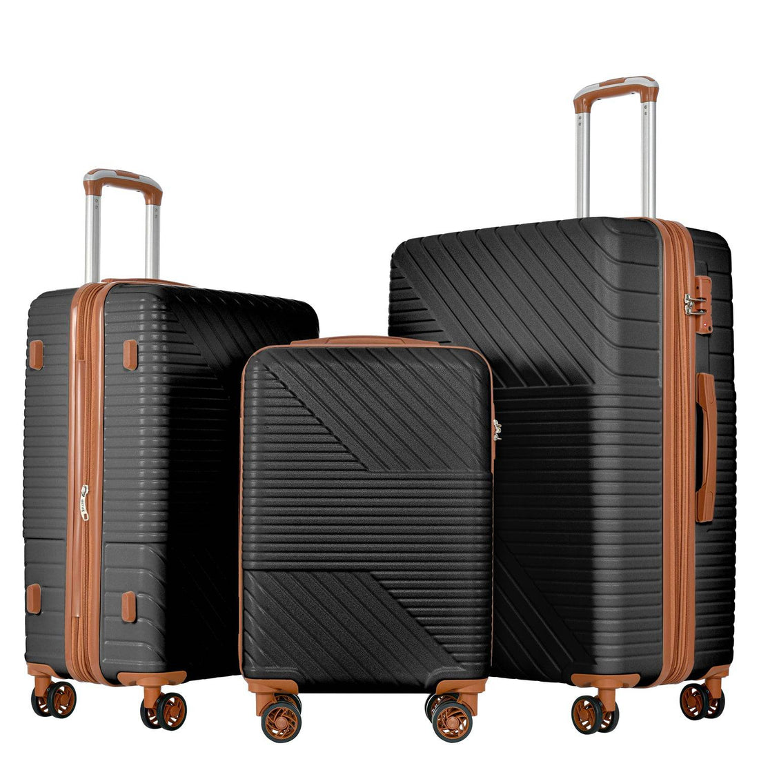 Hardshell Luggage Sets, 3 Piece Lightweight Suitcase Collection with Double Spinner Wheels and TSA Lock