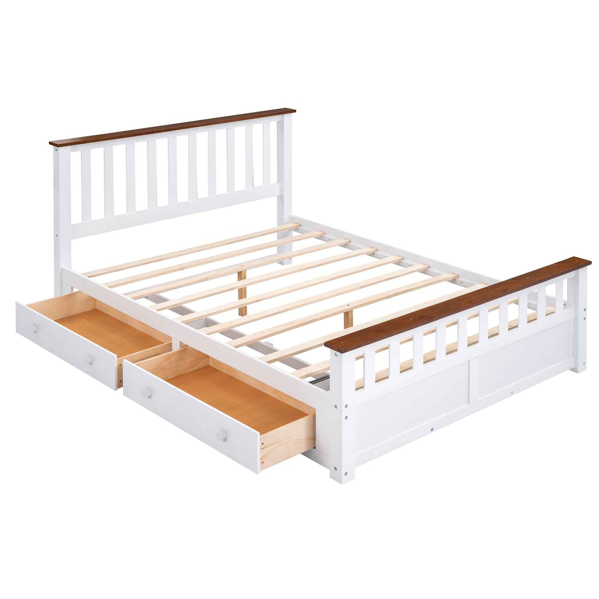 Classic Wood Twin Size Daybed with Trundle, White