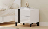 Elegant Modern White Bedroom Set with Queen Bed and Nightstands