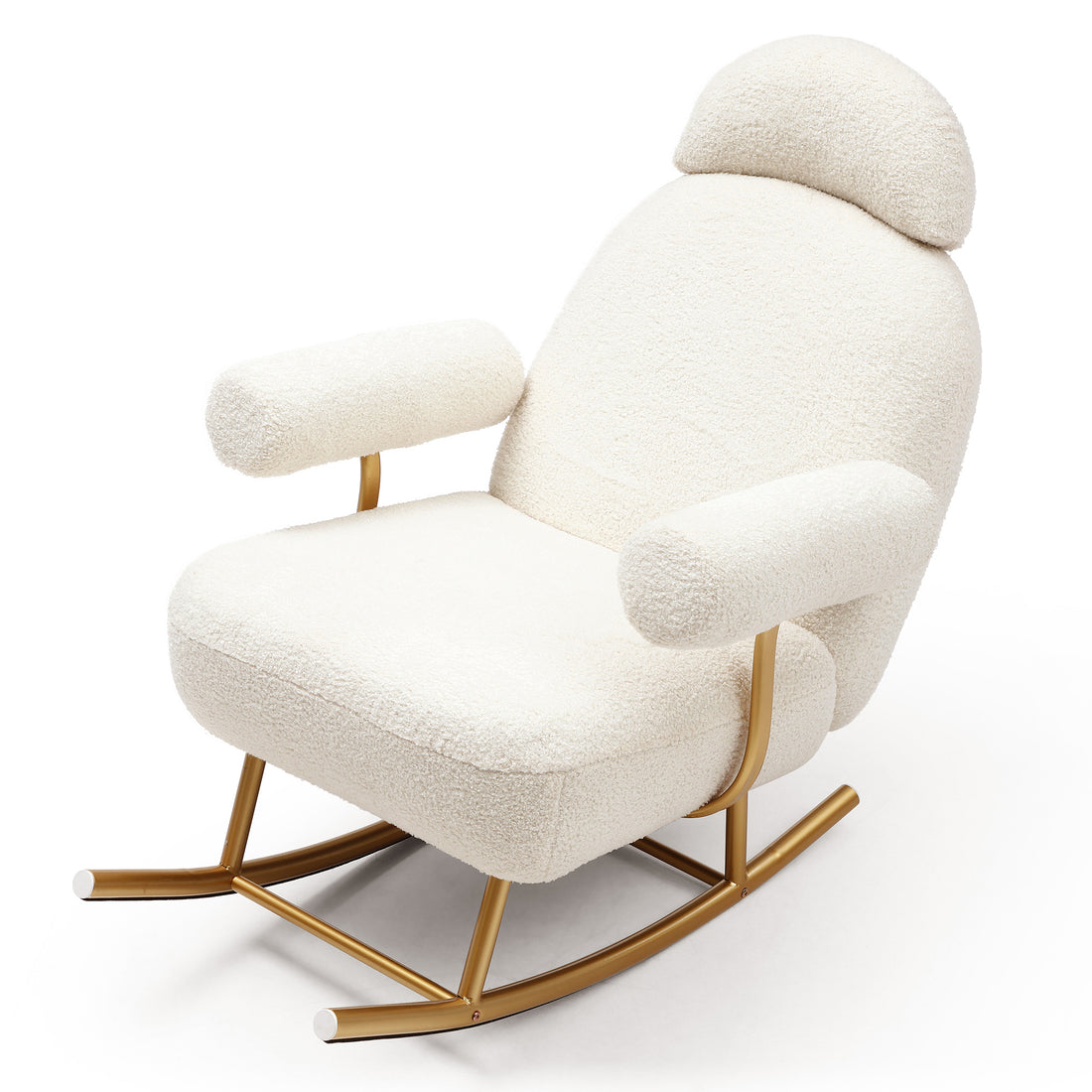 Luxurious Upholstered Rocking Chair for Nursery & Living Room