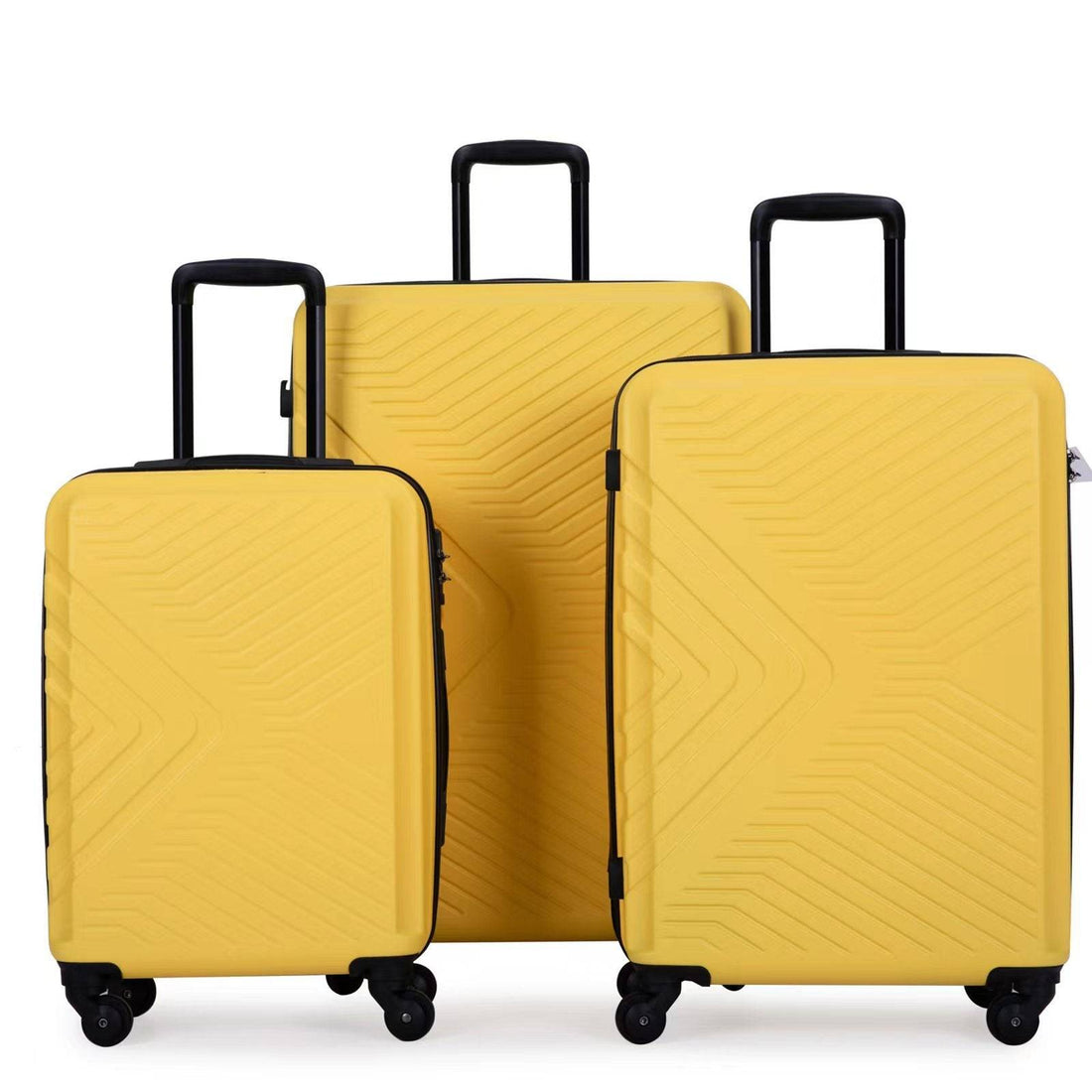 Furnistra | 3-Piece Hardside Spinner Luggage Set - Yellow